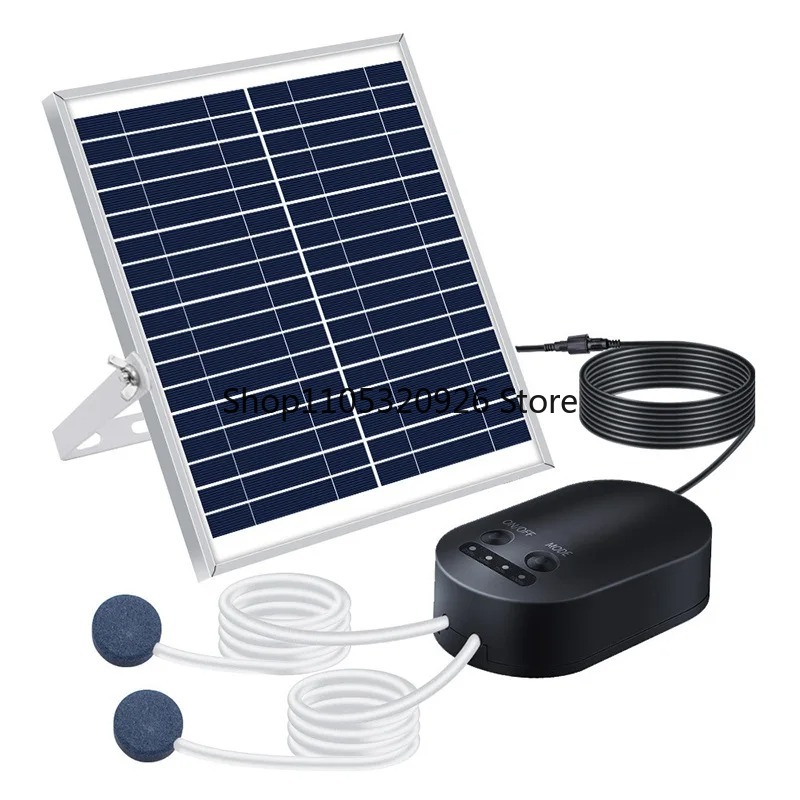 Fish Pond Aerator - 15W Solar-Luftpumpe mit Schläuchen, Sprudelstein, Solar-Belüfter