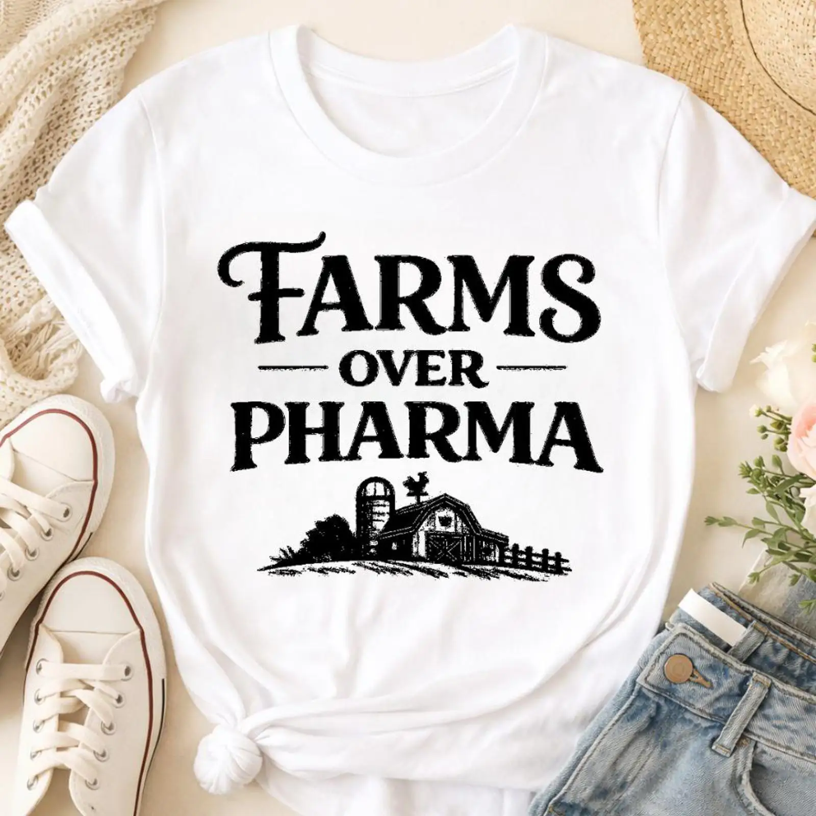 Farms Over Pharma T-Shirt Umwe – Sustainable Agriculture/Farming Bewertung und Preis